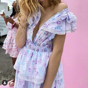 NWOT LoveShackFancy x Target Lou Ruffle Purple Mini Dress
